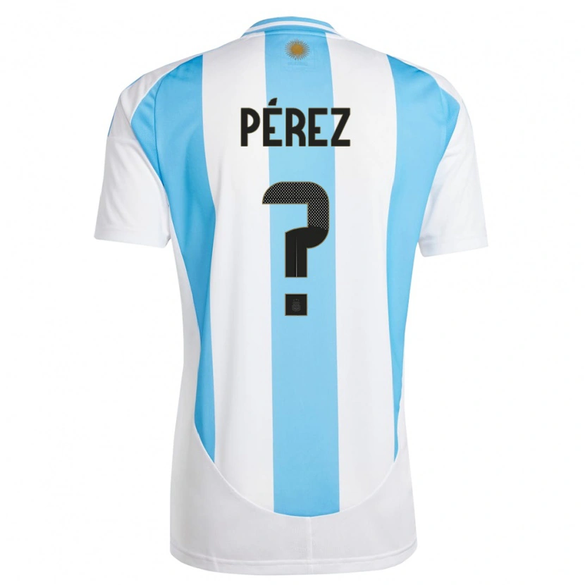 Danxen Dames Argentinië Tomás Pérez #0 Wit Blauw Thuisshirt Thuistenue 24-26 T-Shirt