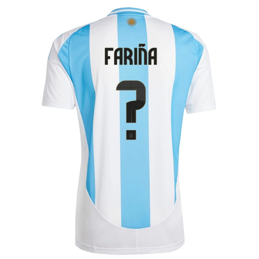 Danxen Dames Argentinië Benjamín Fariña #0 Wit Blauw Thuisshirt Thuistenue 24-26 T-Shirt