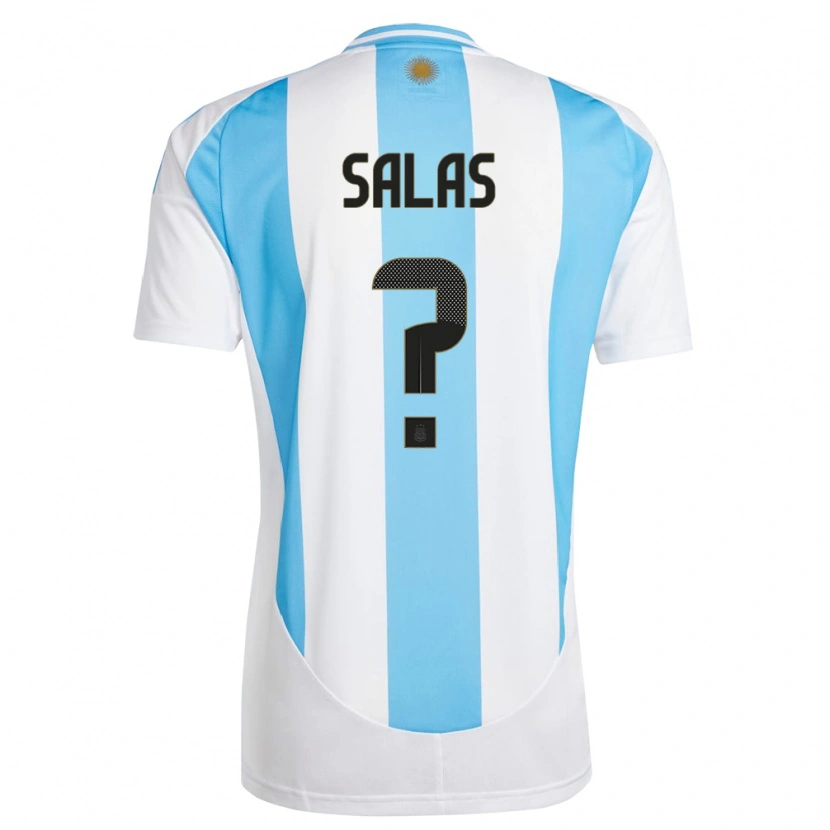 Danxen Dames Argentinië Joaquin Salas #0 Wit Blauw Thuisshirt Thuistenue 24-26 T-Shirt