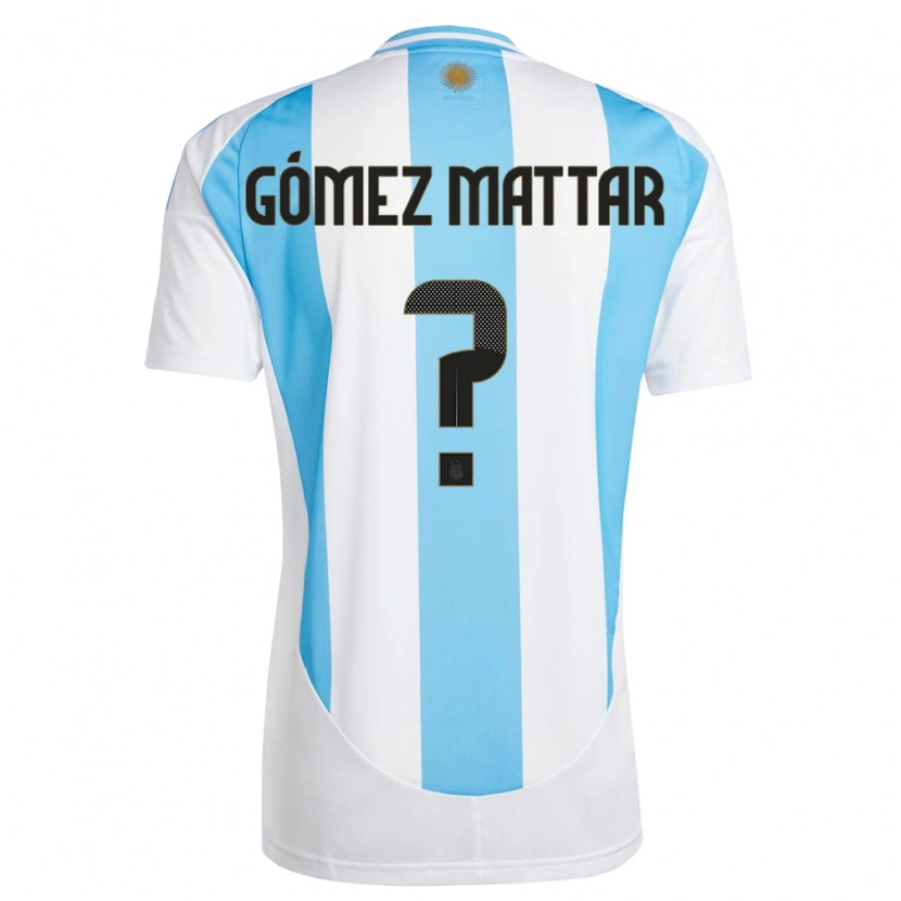 Danxen Dames Argentinië Jerónimo Gómez Mattar #0 Wit Blauw Thuisshirt Thuistenue 24-26 T-Shirt