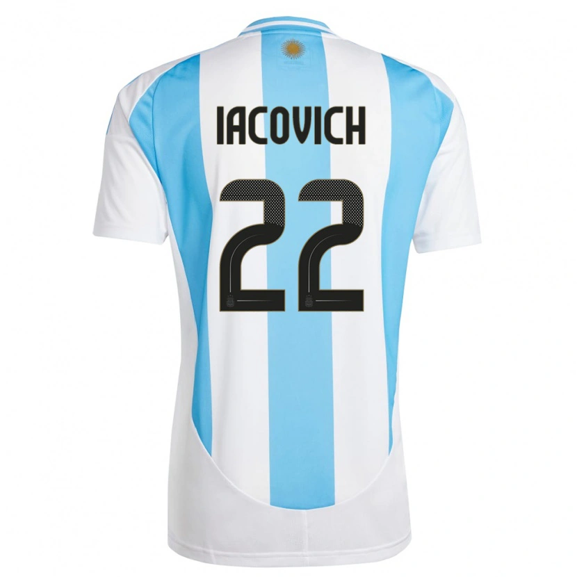Danxen Dames Argentinië Fabricio Iacovich #22 Wit Blauw Thuisshirt Thuistenue 24-26 T-Shirt