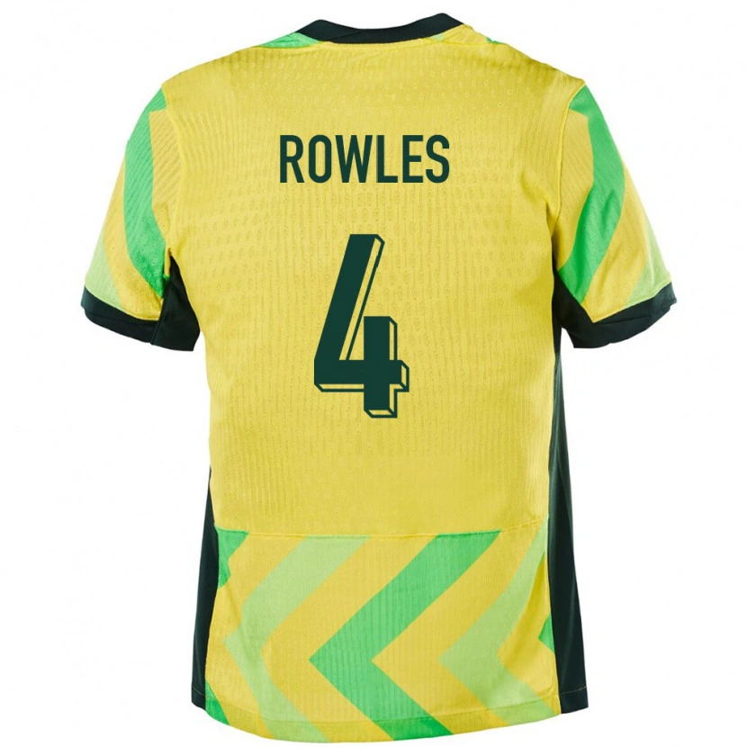 Danxen Dames Australië Kye Rowles #4 Goud Thuisshirt Thuistenue 24-26 T-Shirt
