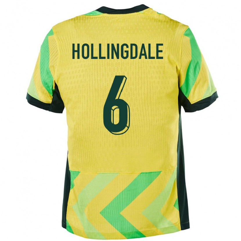 Danxen Dames Australië Ryley Hollingdale #6 Goud Thuisshirt Thuistenue 24-26 T-Shirt