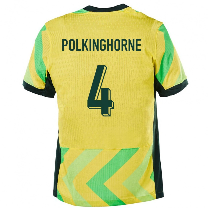 Danxen Dames Australië Clare Polkinghorne #4 Goud Thuisshirt Thuistenue 24-26 T-Shirt
