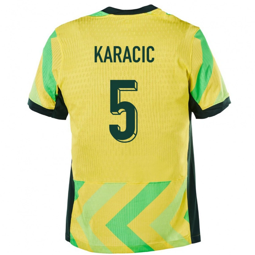 Danxen Dames Australië Fran Karacic #5 Goud Thuisshirt Thuistenue 24-26 T-Shirt