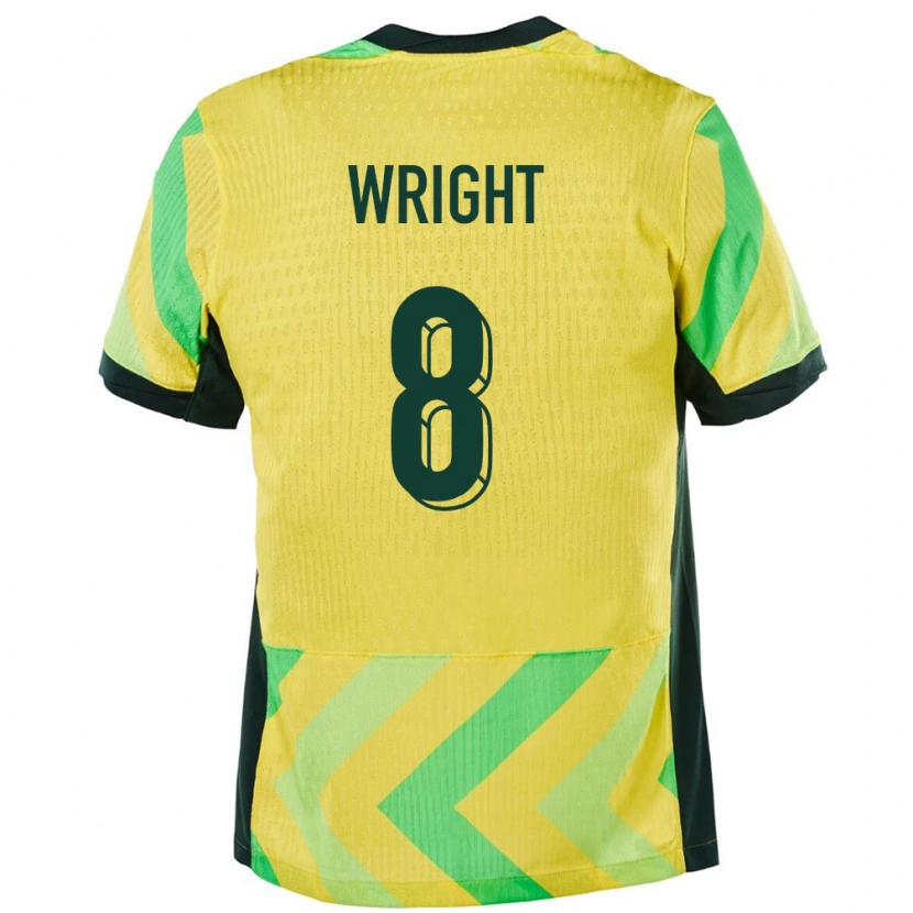 Danxen Dames Australië Bailey Wright #8 Goud Thuisshirt Thuistenue 24-26 T-Shirt