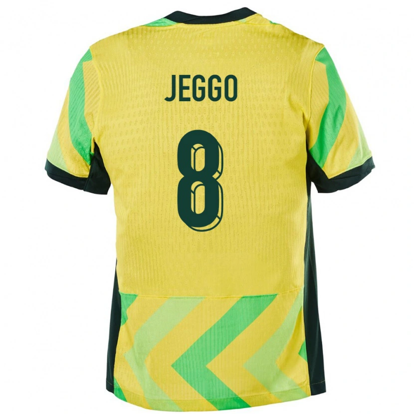 Danxen Dames Australië James Jeggo #8 Goud Thuisshirt Thuistenue 24-26 T-Shirt