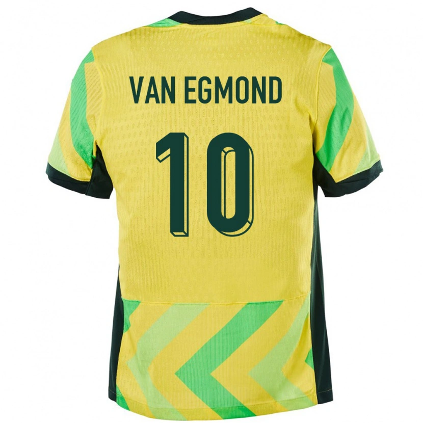 Danxen Dames Australië Emily Van Egmond #10 Goud Thuisshirt Thuistenue 24-26 T-Shirt