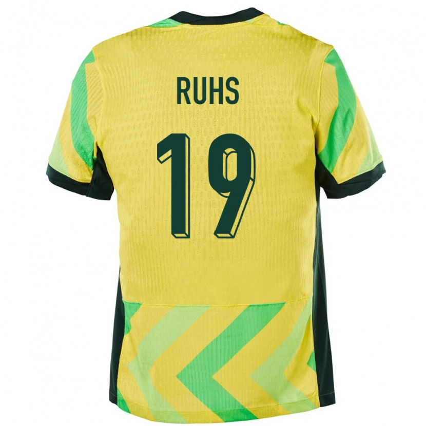Danxen Dames Australië Michael Ruhs #19 Goud Thuisshirt Thuistenue 24-26 T-Shirt