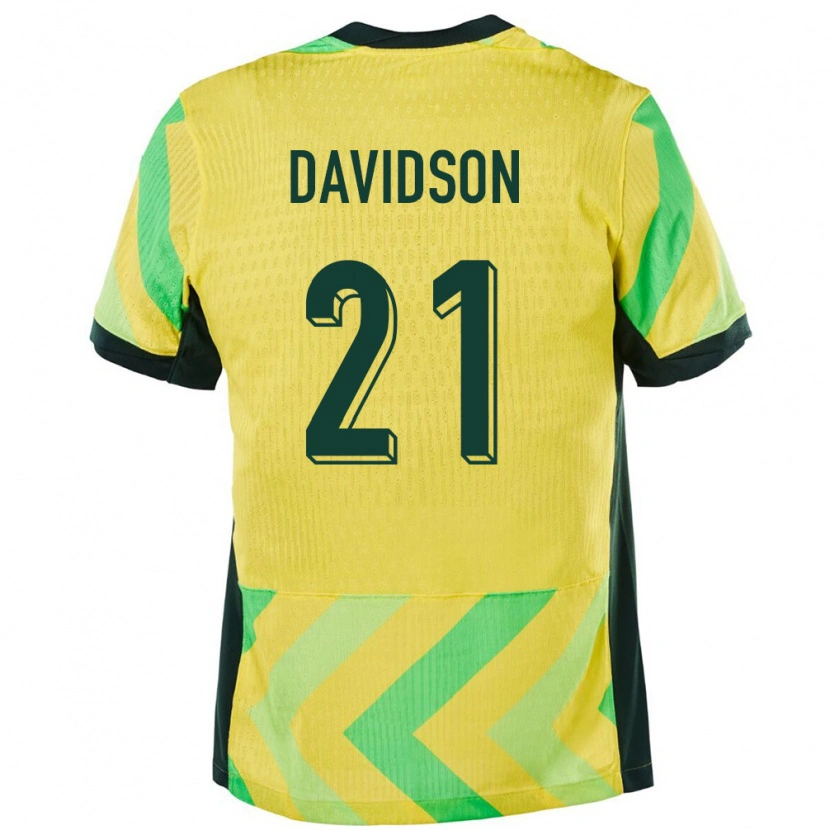 Danxen Dames Australië Jason Davidson #21 Goud Thuisshirt Thuistenue 24-26 T-Shirt