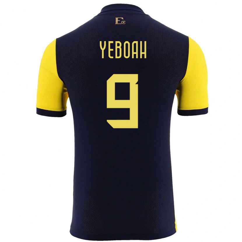 Danxen Dames Ecuador John Yeboah #9 Geel Thuisshirt Thuistenue 24-26 T-Shirt
