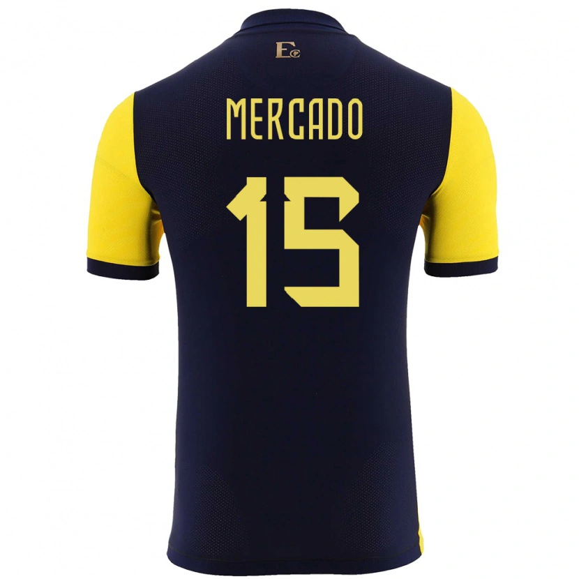 Danxen Dames Ecuador John Mercado #15 Geel Thuisshirt Thuistenue 24-26 T-Shirt