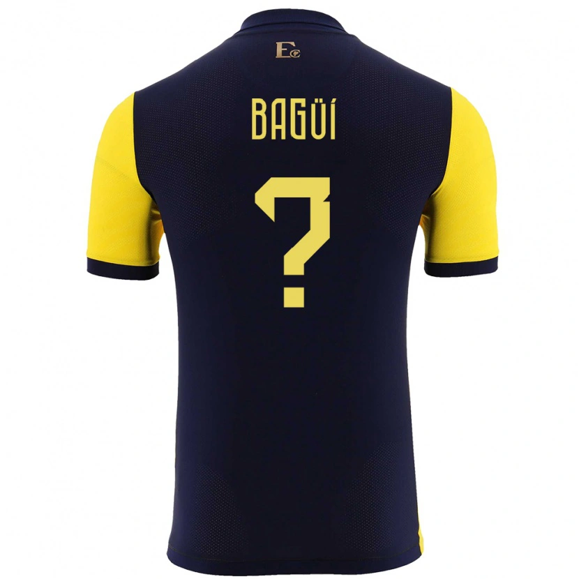 Danxen Dames Ecuador Diogo Bagüí #0 Geel Thuisshirt Thuistenue 24-26 T-Shirt