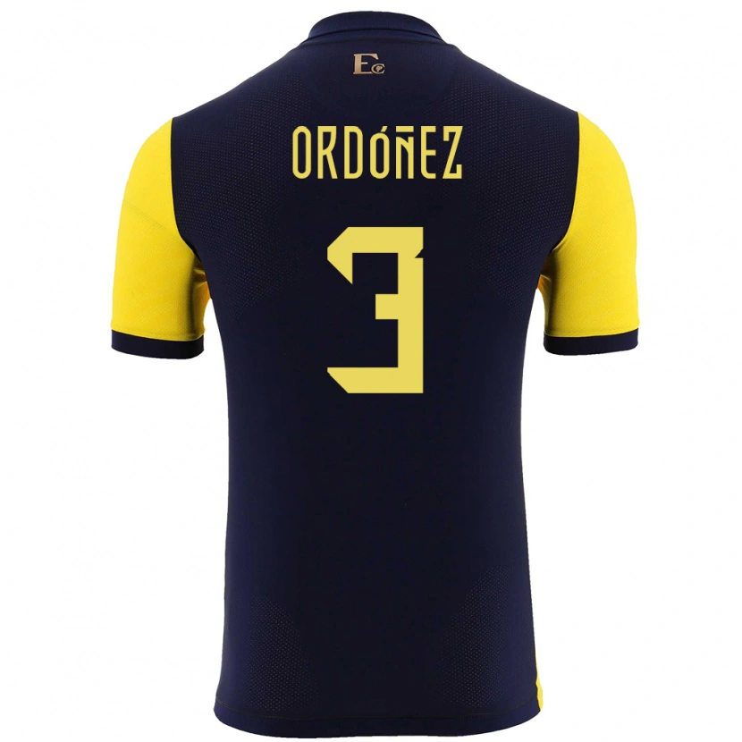 Danxen Dames Ecuador Deinner Ordóñez #3 Geel Thuisshirt Thuistenue 24-26 T-Shirt