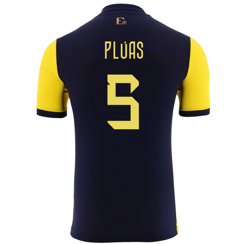 Danxen Dames Ecuador Erick Plúas #5 Geel Thuisshirt Thuistenue 24-26 T-Shirt