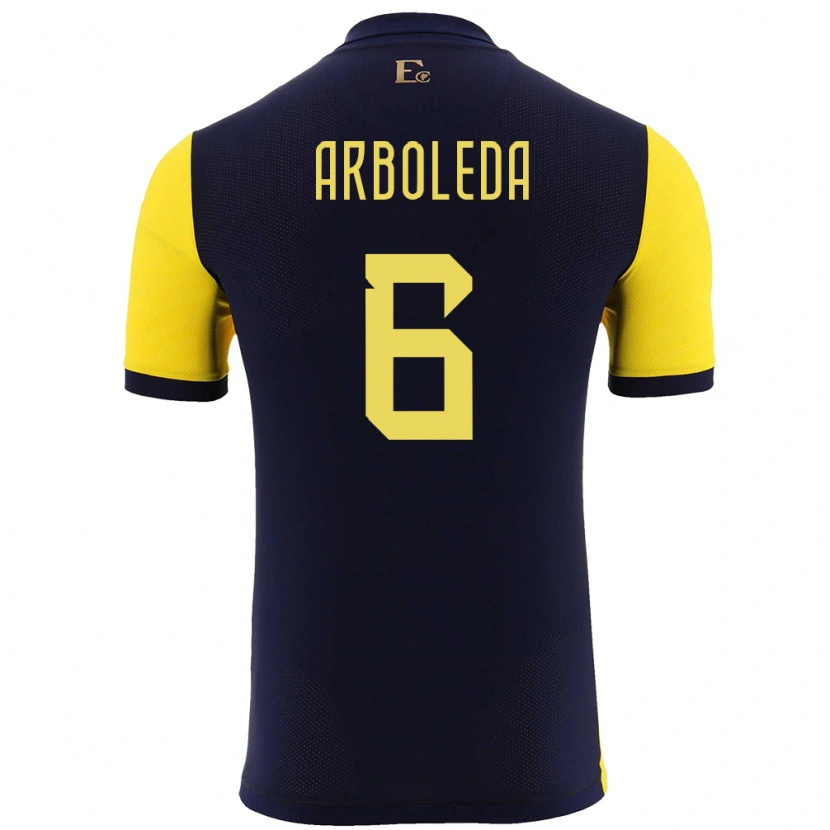 Danxen Dames Ecuador Edu Arboleda #6 Geel Thuisshirt Thuistenue 24-26 T-Shirt