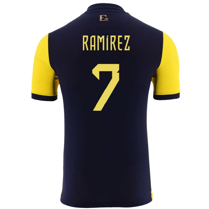 Danxen Dames Ecuador Jalmar Ramírez #7 Geel Thuisshirt Thuistenue 24-26 T-Shirt