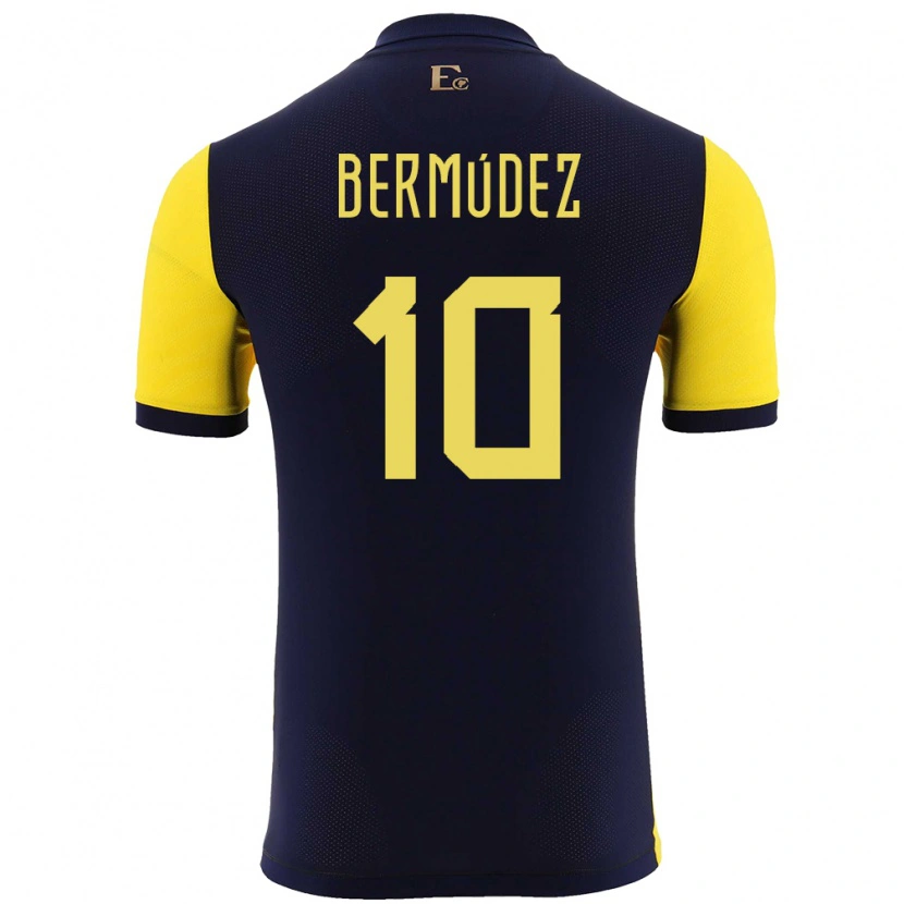 Danxen Dames Ecuador Michael Bermúdez #10 Geel Thuisshirt Thuistenue 24-26 T-Shirt