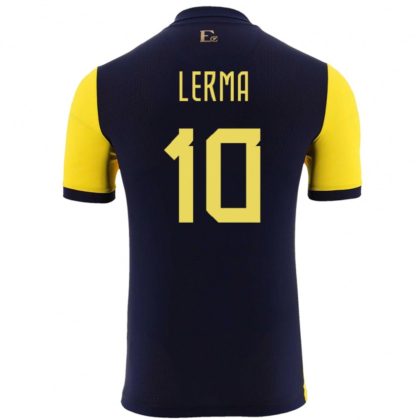 Danxen Dames Ecuador Justin Lerma #10 Geel Thuisshirt Thuistenue 24-26 T-Shirt