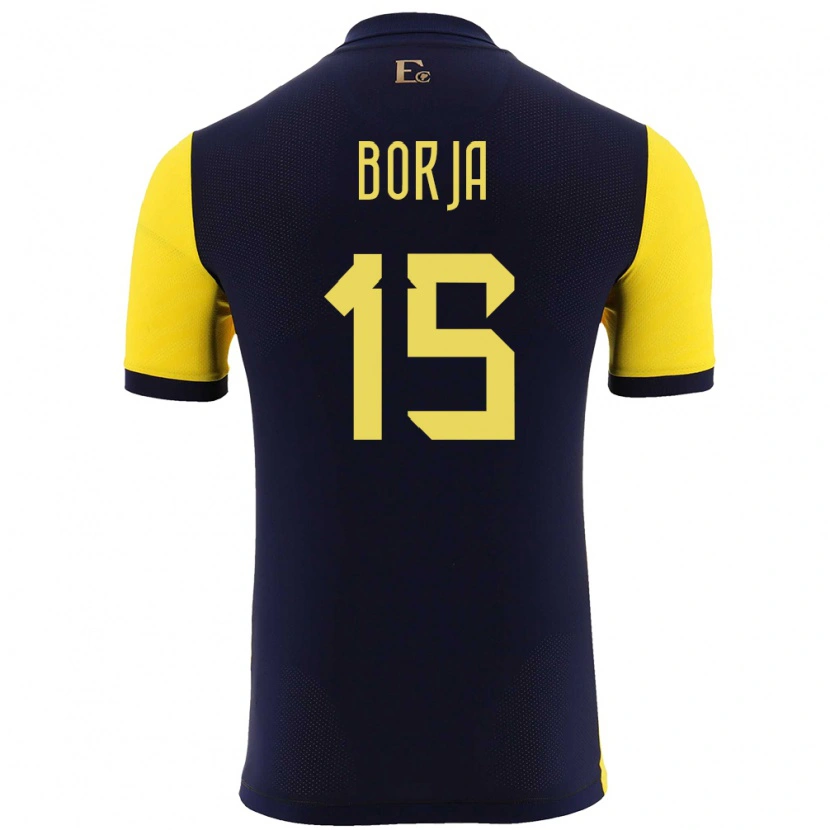 Danxen Dames Ecuador Ronny Borja #15 Geel Thuisshirt Thuistenue 24-26 T-Shirt