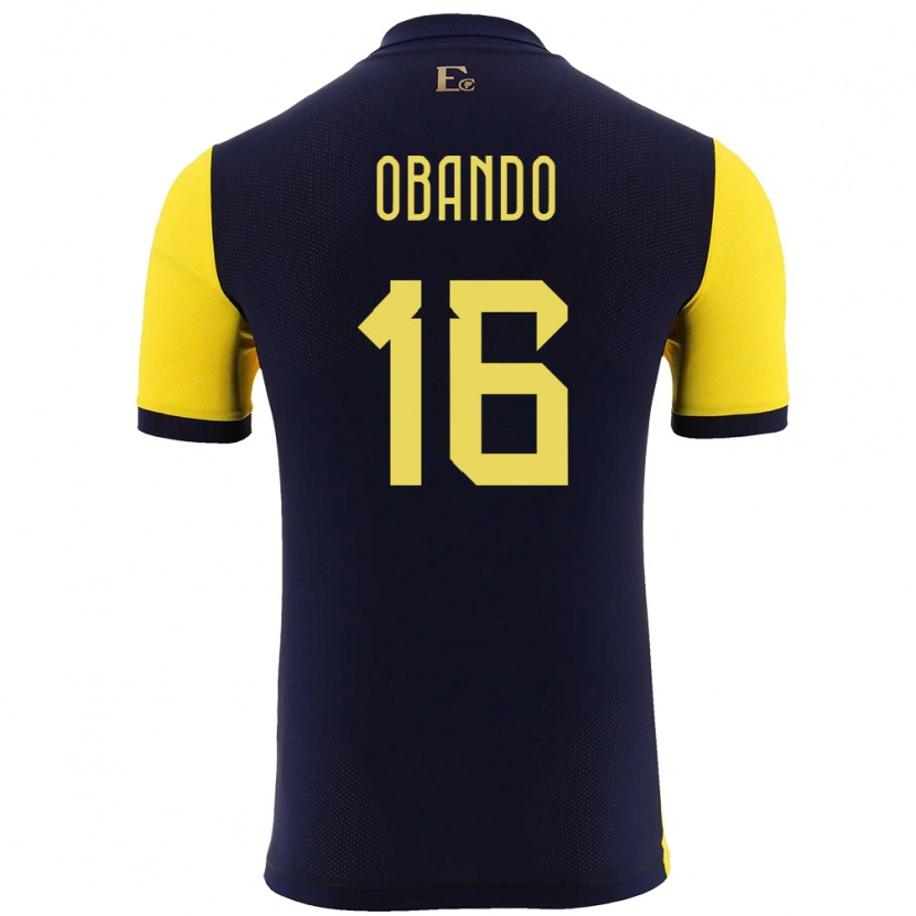 Danxen Dames Ecuador Allen Obando #16 Geel Thuisshirt Thuistenue 24-26 T-Shirt