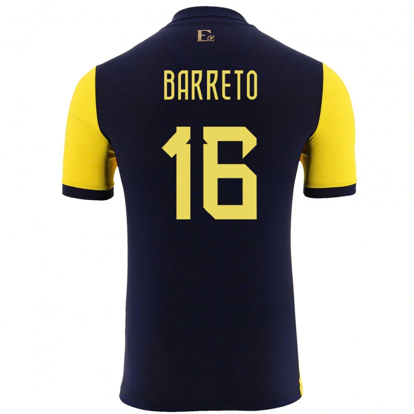 Danxen Dames Ecuador Andry Barreto #16 Geel Thuisshirt Thuistenue 24-26 T-Shirt