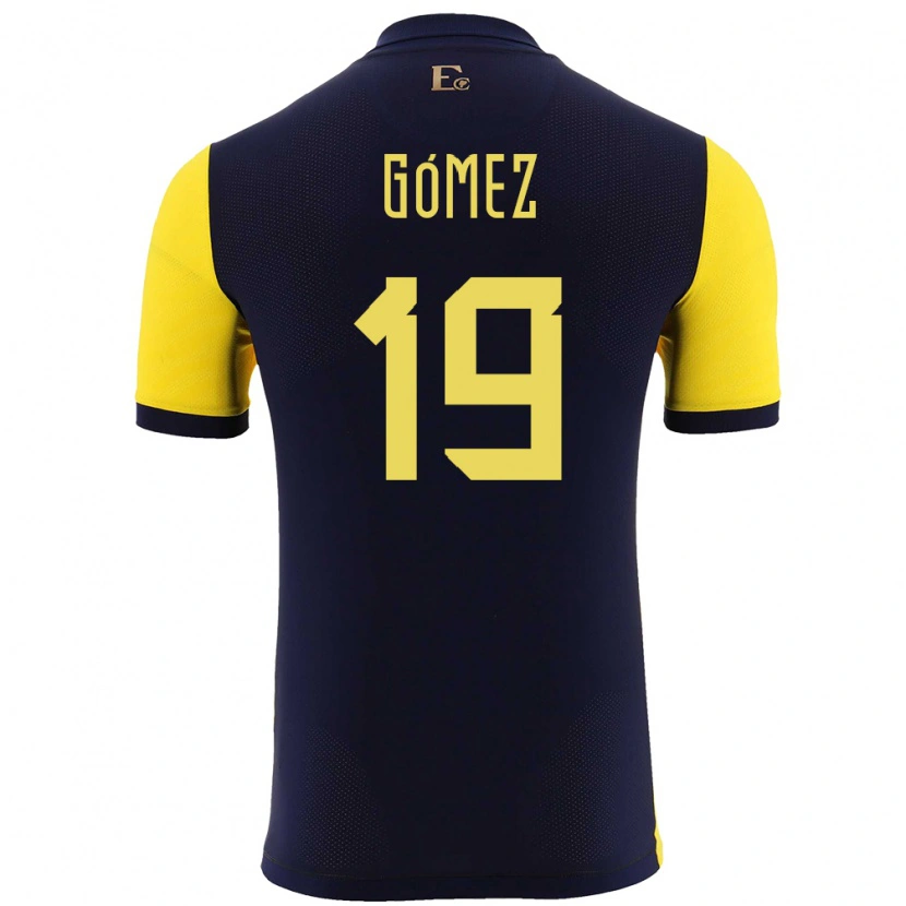Danxen Dames Ecuador Aníbal Gómez #19 Geel Thuisshirt Thuistenue 24-26 T-Shirt