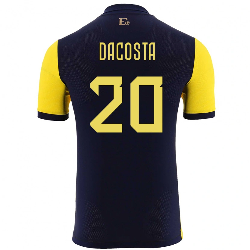 Danxen Dames Ecuador Malcom Dacosta #20 Geel Thuisshirt Thuistenue 24-26 T-Shirt