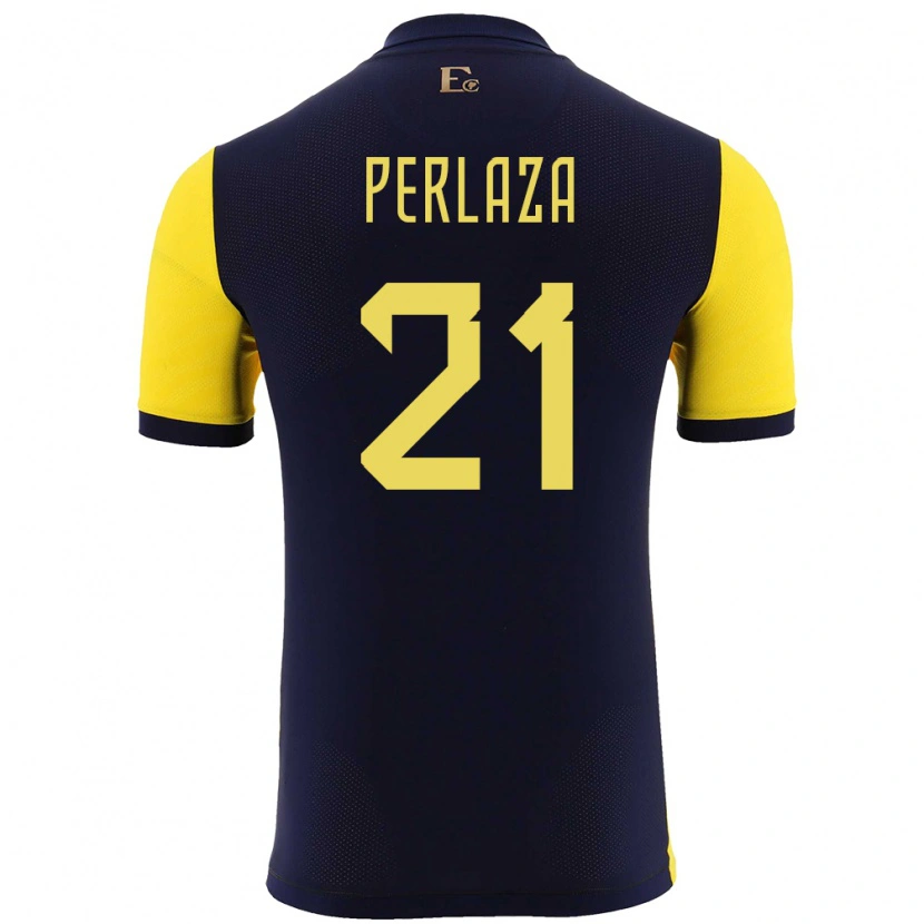 Danxen Dames Ecuador Ronald Perlaza #21 Geel Thuisshirt Thuistenue 24-26 T-Shirt