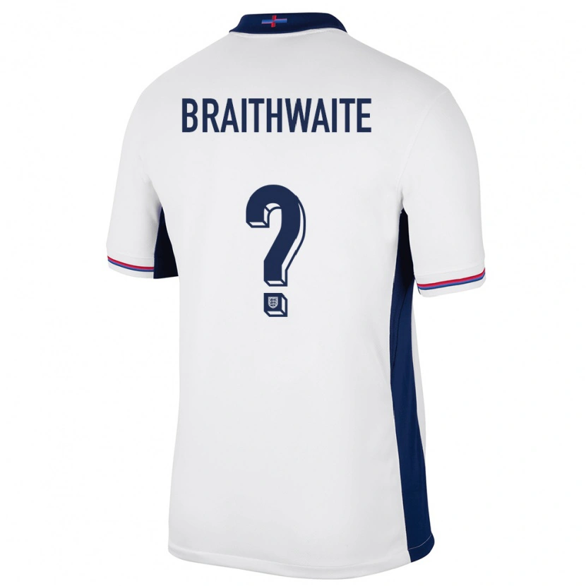 Danxen Dames Engeland Kaden Braithwaite #0 Wit Thuisshirt Thuistenue 24-26 T-Shirt