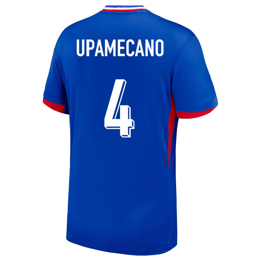 Danxen Dames Frankrijk Dayot Upamecano #4 Blauw Thuisshirt Thuistenue 24-26 T-Shirt