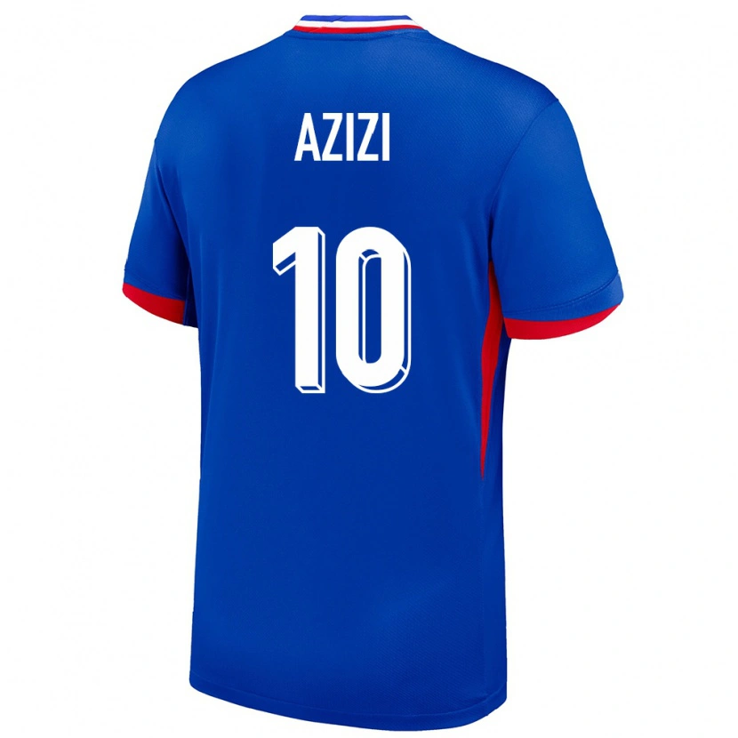 Danxen Dames Frankrijk Ilyas Azizi #10 Blauw Thuisshirt Thuistenue 24-26 T-Shirt