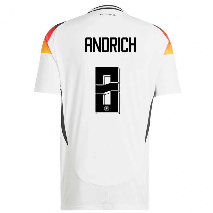 Danxen Dames Duitsland Robert Andrich #8 Wit Thuisshirt Thuistenue 24-26 T-Shirt