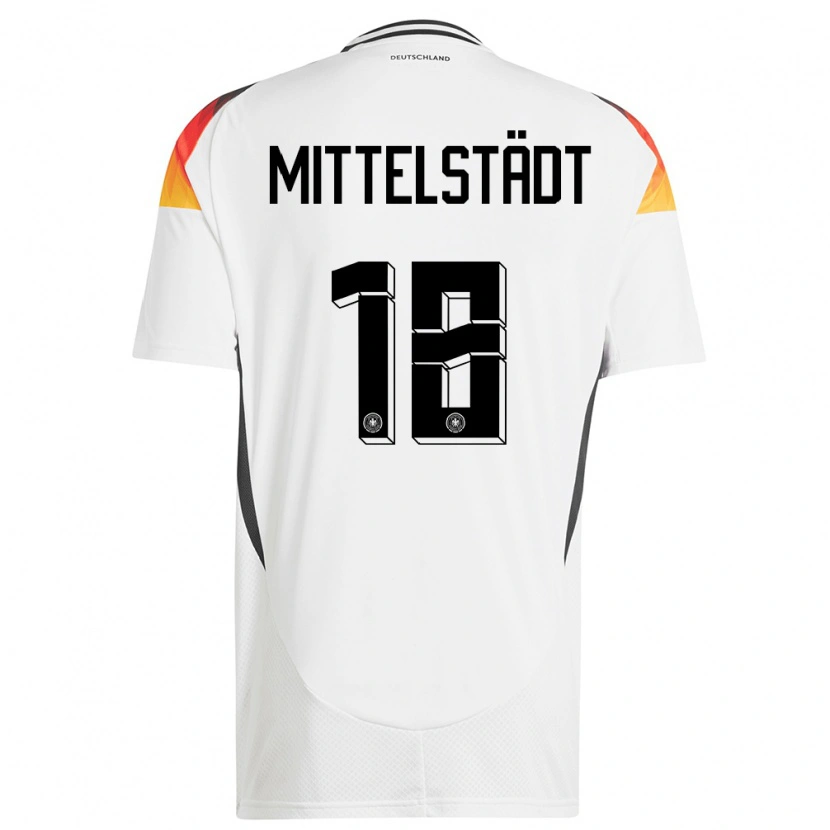 Danxen Dames Duitsland Maximilian Mittelstädt #18 Wit Thuisshirt Thuistenue 24-26 T-Shirt