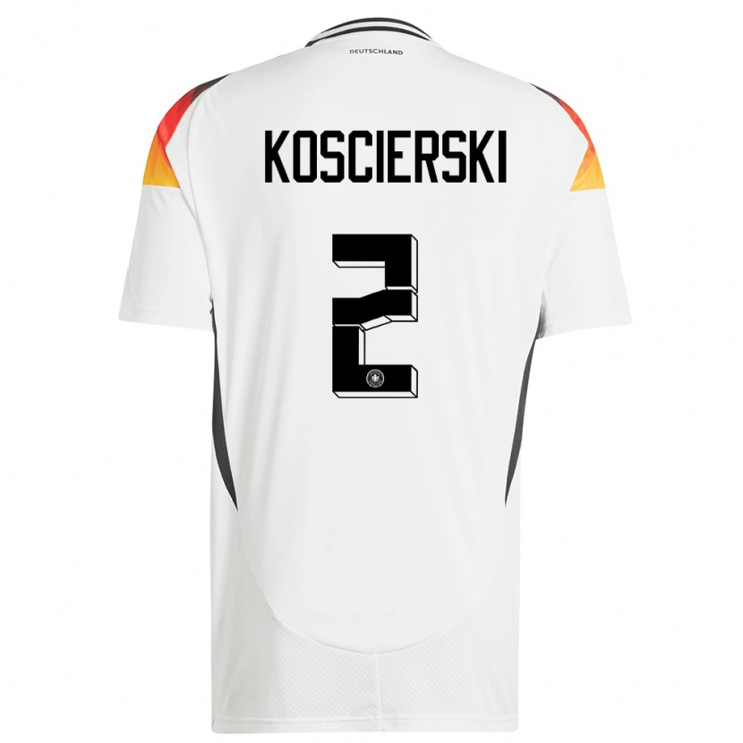 Danxen Dames Duitsland Kacper Koscierski #2 Wit Thuisshirt Thuistenue 24-26 T-Shirt