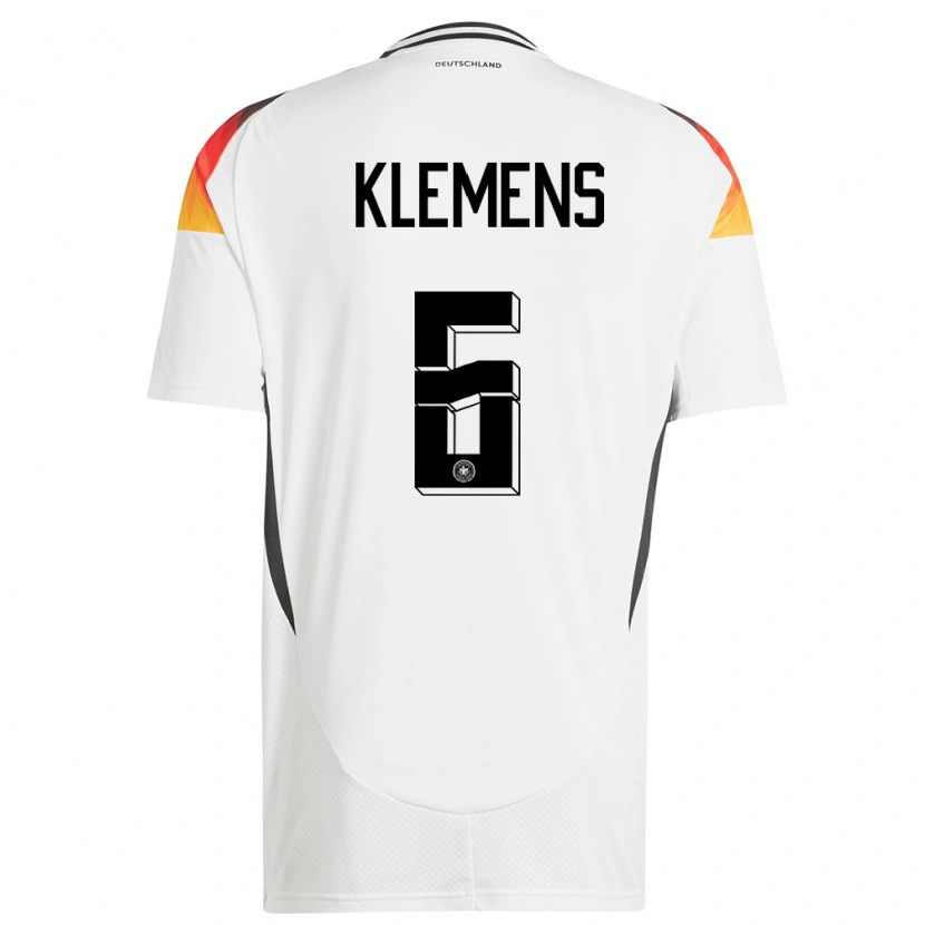 Danxen Dames Duitsland Pascal Klemens #6 Wit Thuisshirt Thuistenue 24-26 T-Shirt