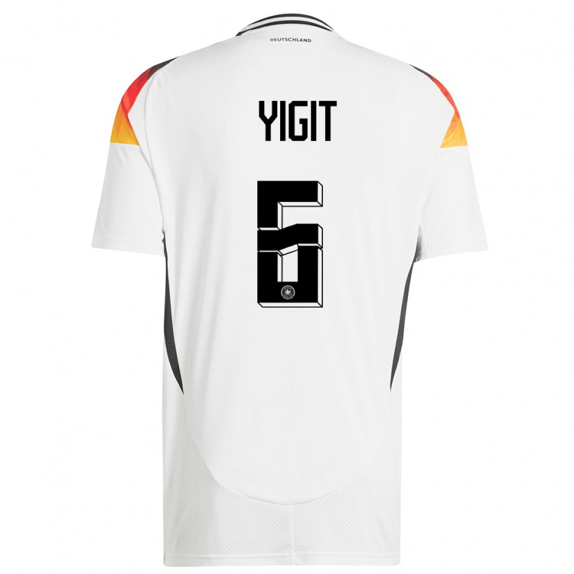 Danxen Dames Duitsland Ertugrul Yigit #6 Wit Thuisshirt Thuistenue 24-26 T-Shirt