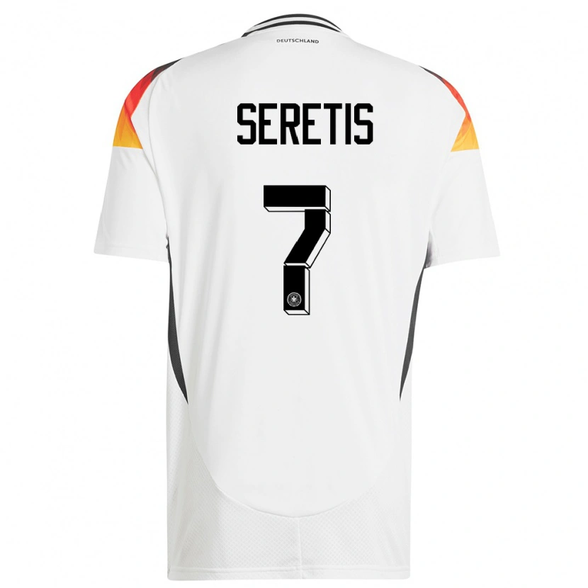 Danxen Dames Duitsland Isaiah Seretis #7 Wit Thuisshirt Thuistenue 24-26 T-Shirt