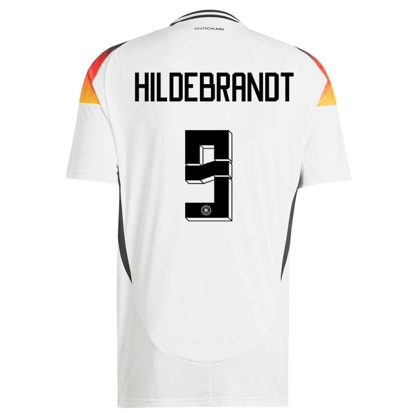 Danxen Dames Duitsland Niklas Hildebrandt #9 Wit Thuisshirt Thuistenue 24-26 T-Shirt