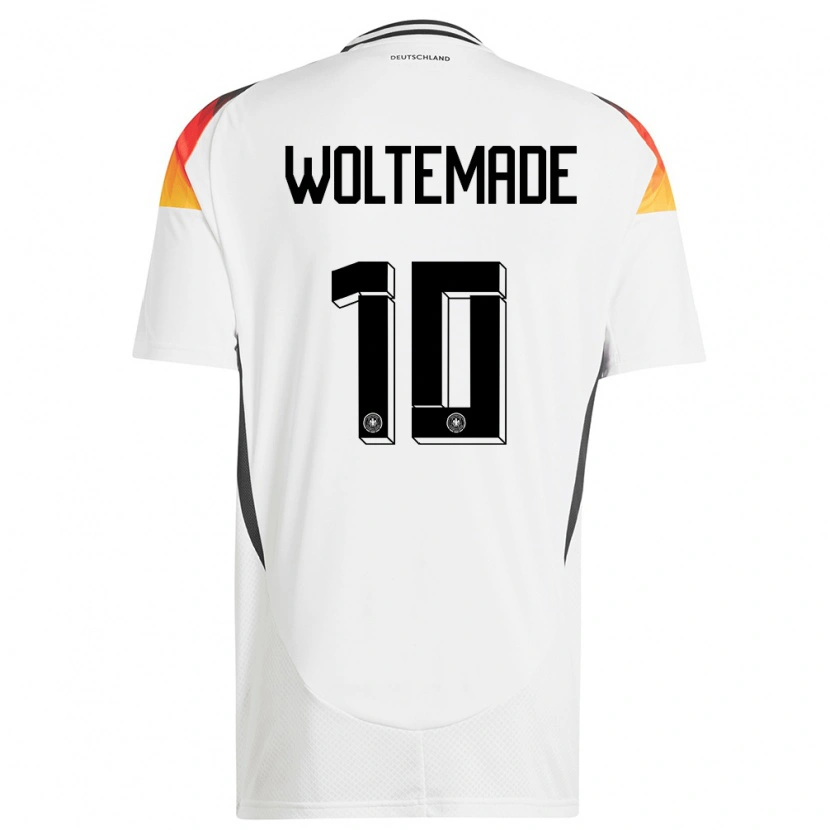 Danxen Dames Duitsland Nick Woltemade #10 Wit Thuisshirt Thuistenue 24-26 T-Shirt