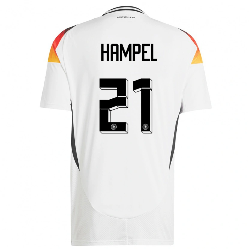 Danxen Dames Duitsland Luca Hampel #21 Wit Thuisshirt Thuistenue 24-26 T-Shirt