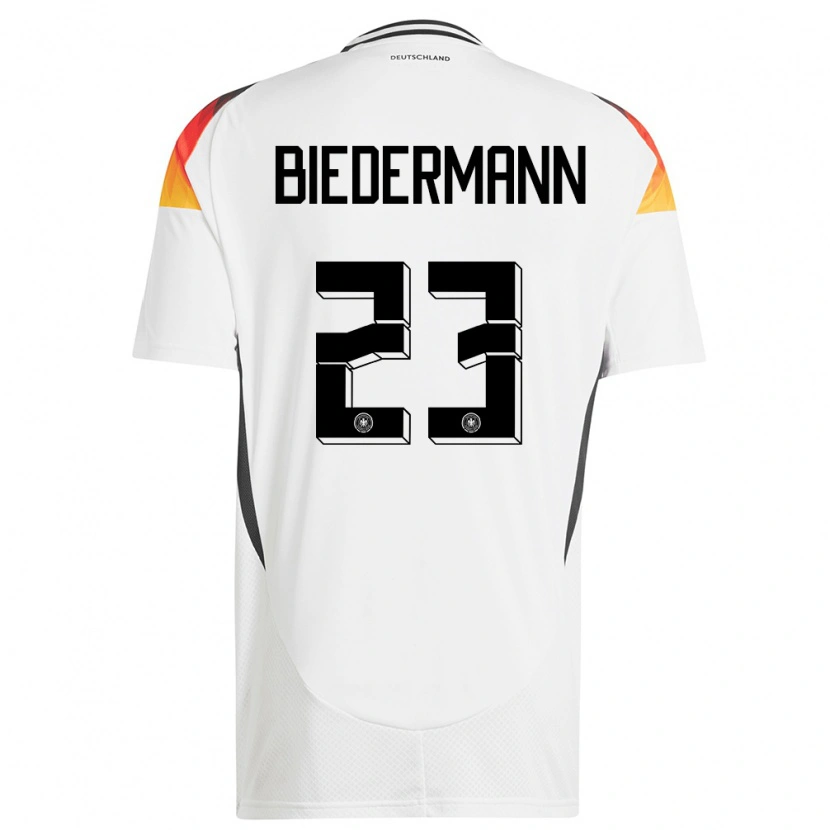 Danxen Dames Duitsland Nico Biedermann #23 Wit Thuisshirt Thuistenue 24-26 T-Shirt