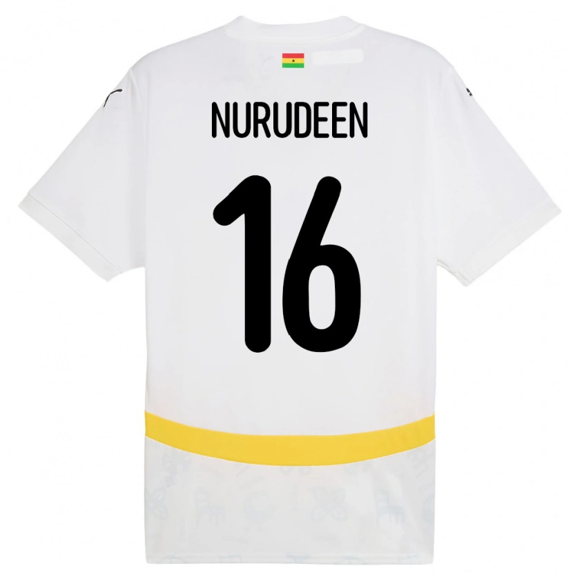 Danxen Dames Ghana Abdul Nurudeen #16 Wit Thuisshirt Thuistenue 24-26 T-Shirt