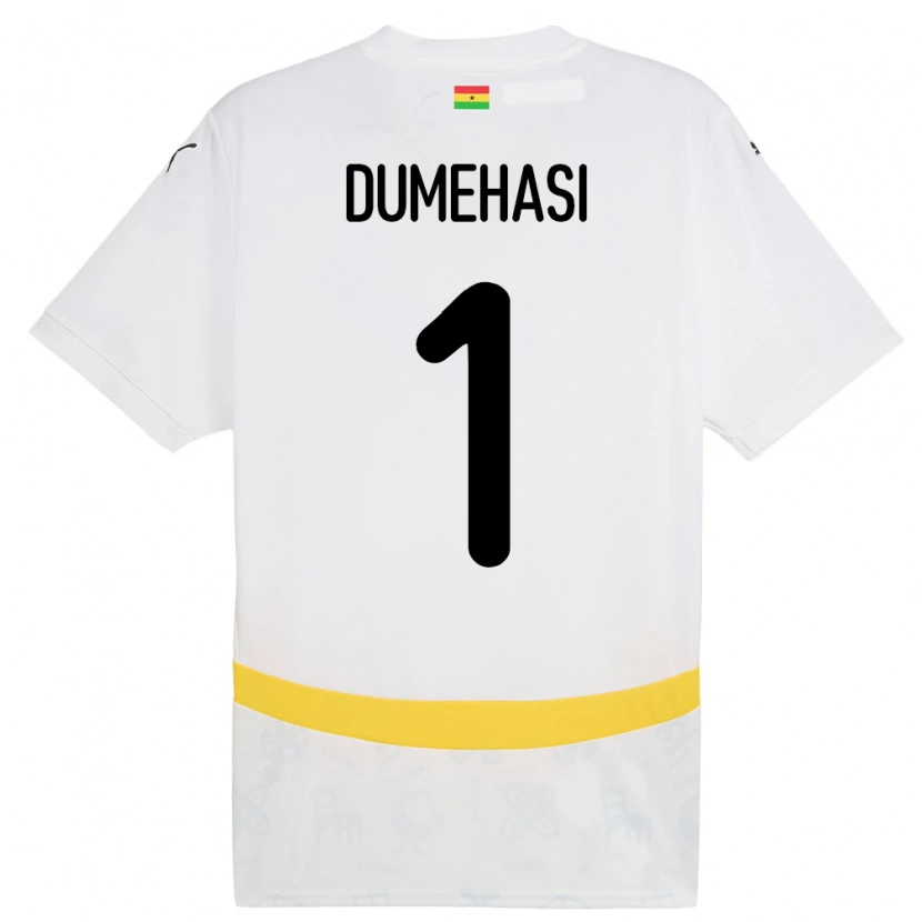Danxen Dames Ghana Fafali Dumehasi #1 Wit Thuisshirt Thuistenue 24-26 T-Shirt