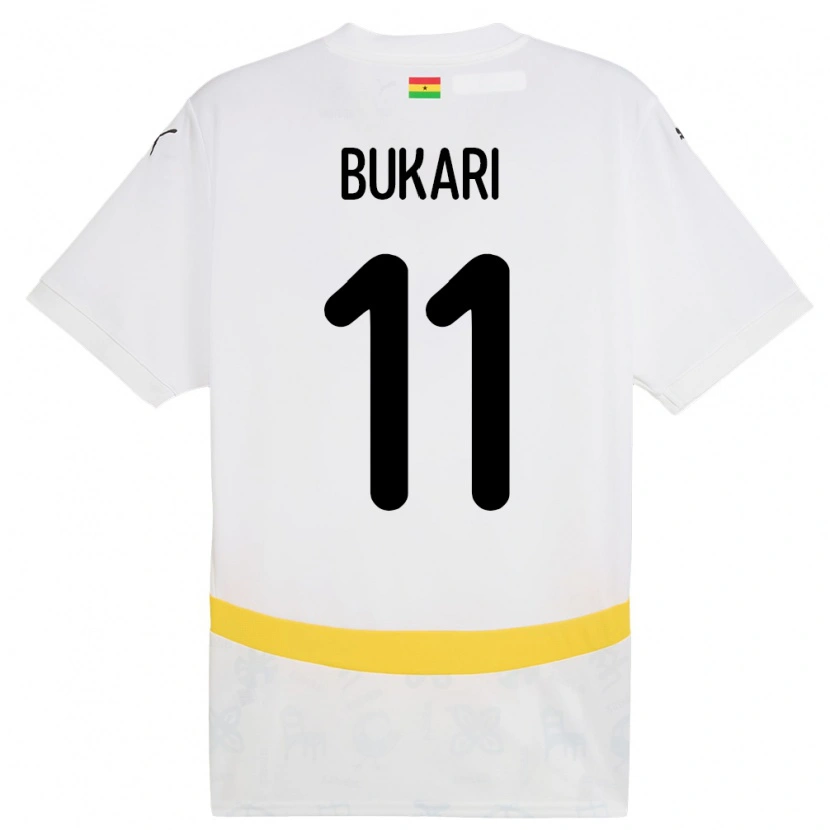 Danxen Dames Ghana Osman Bukari #11 Wit Thuisshirt Thuistenue 24-26 T-Shirt