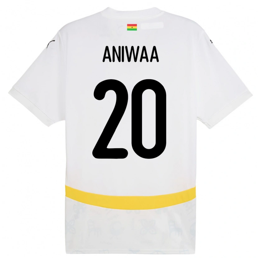 Danxen Dames Ghana Louisa Aniwaa #20 Wit Thuisshirt Thuistenue 24-26 T-Shirt