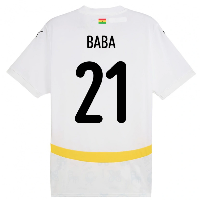 Danxen Dames Ghana Iddrisu Baba #21 Wit Thuisshirt Thuistenue 24-26 T-Shirt