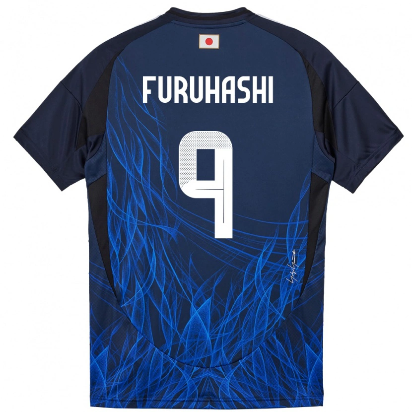 Danxen Dames Japan Kyogo Furuhashi #9 Donkerblauw Thuisshirt Thuistenue 24-26 T-Shirt
