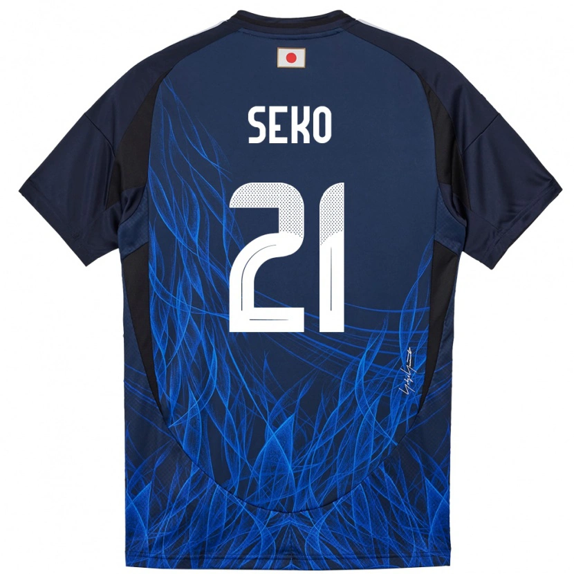 Danxen Dames Japan Ayumu Seko #21 Donkerblauw Thuisshirt Thuistenue 24-26 T-Shirt