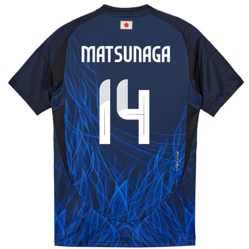 Danxen Dames Japan Kaito Matsunaga #14 Donkerblauw Thuisshirt Thuistenue 24-26 T-Shirt